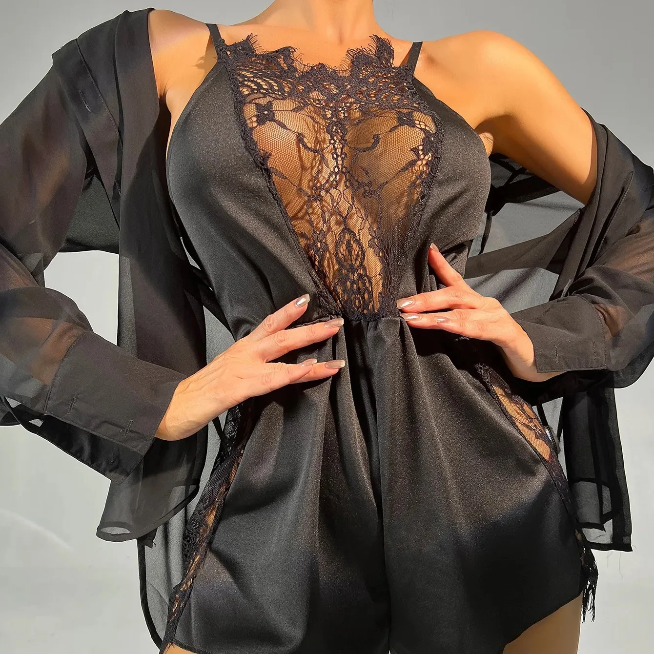 mature shemales SFY3041 New Arrival Lace One Piece Pantsuit Transparent Jumpsuit Shemale  Lingerie Mature Woman Sexy Revealing Pajamas| Alibaba.com