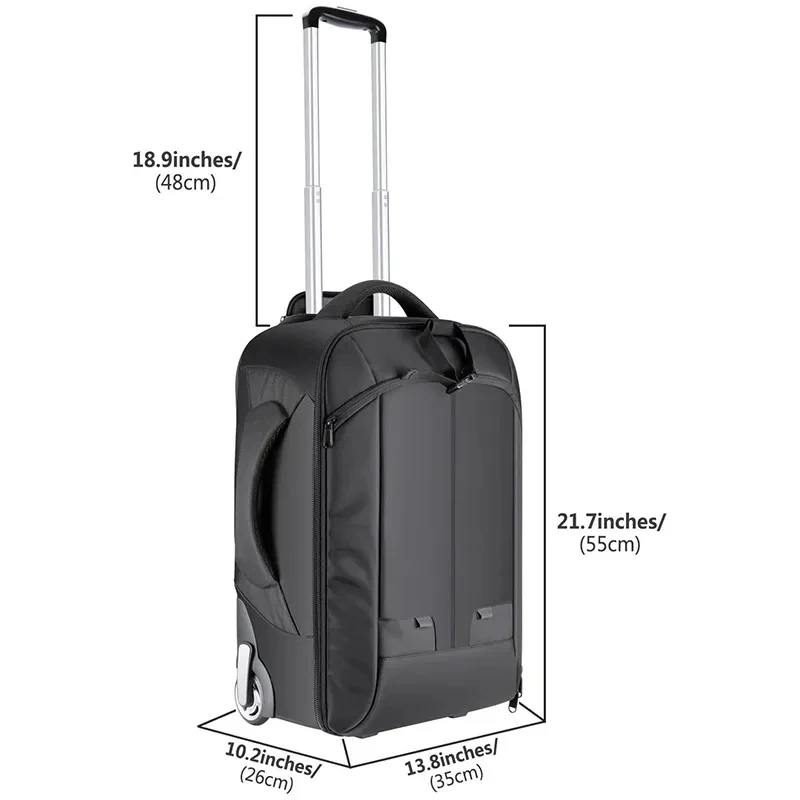 Custom Waterproof Travel Large Capacity Camera Video Roller Bag Digital Gear DSLR Camera Bag With Wheels Trolley Camera Backpack