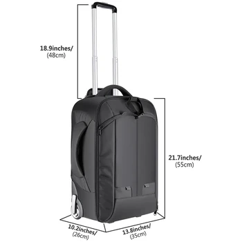 Custom Waterproof Travel Large Capacity Camera Video Roller Bag Digital Gear DSLR Camera Bag With Wheels Trolley Camera Backpack detail image
