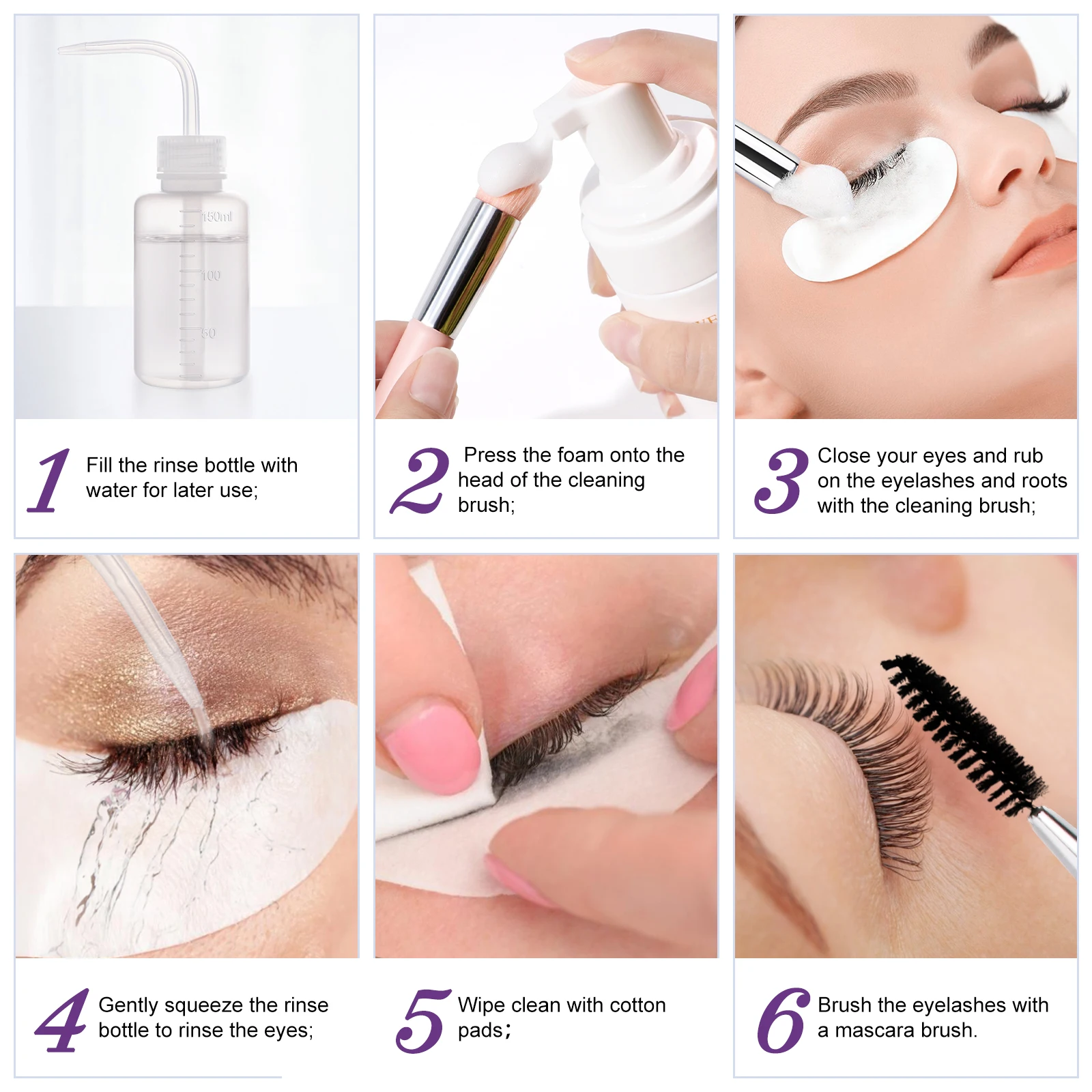 Quewel Make Your Own Lash Shampoo Cleansing Eyelash Brush Pink Lash