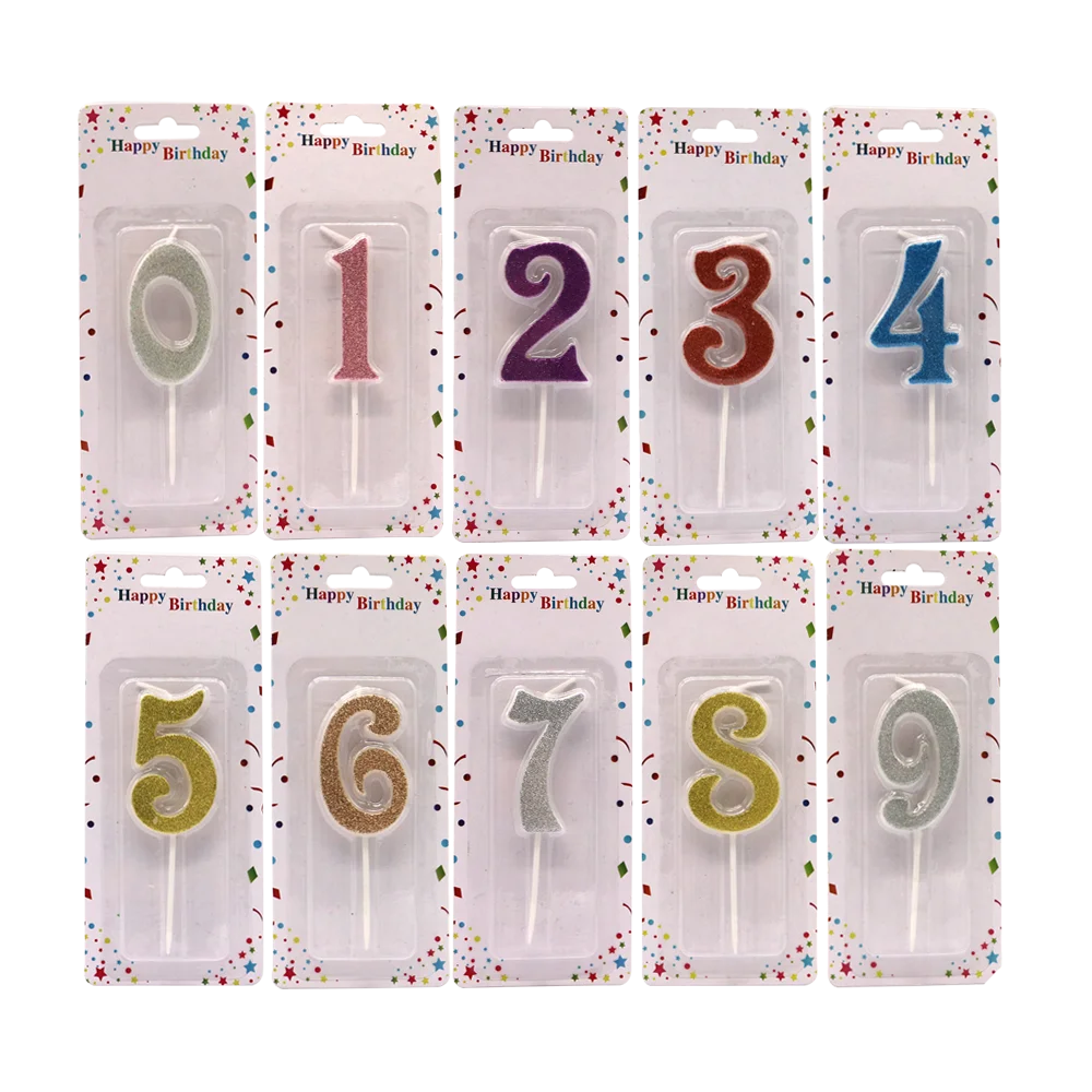 Wholesale Glitter Shining Birthday Cake Number Candle Buy Shaped