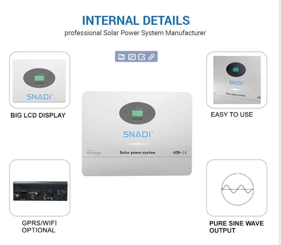 SNADI Off Grid Hybrid AC Solar Inverter Intelligent WIFI Communication 10KW Solar Power Inverters