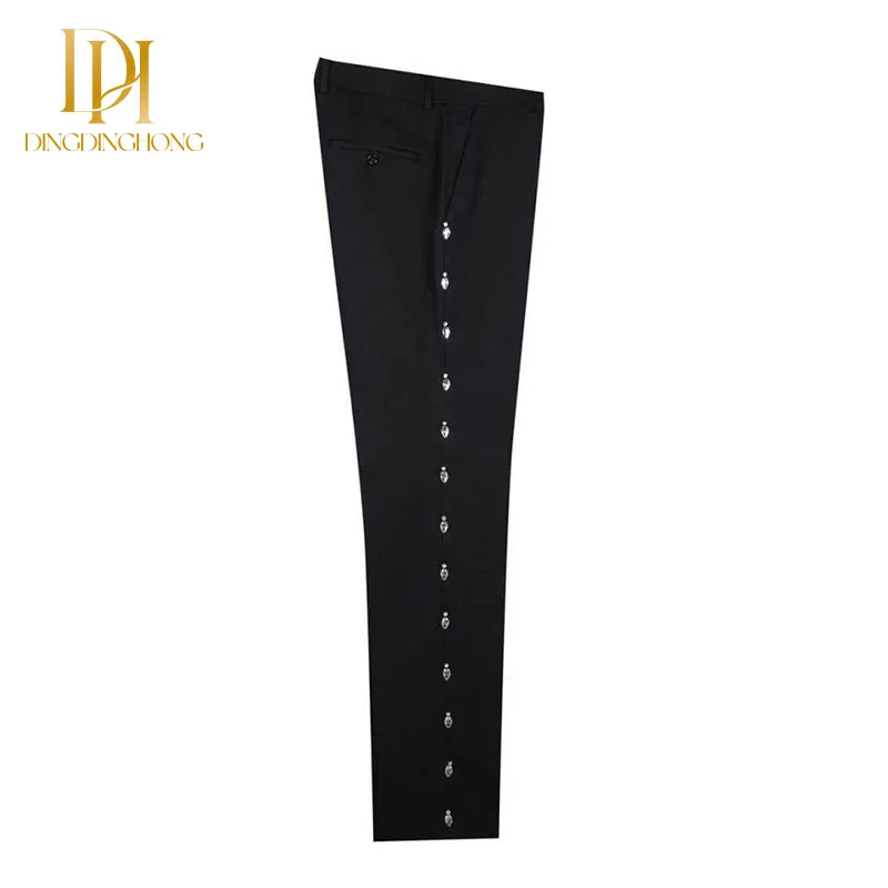 Luxurious Men's Wedding Suit 2-Piece Set Water Drop Diamond Double-Breasted for Peak Lapel Groom Pants for Summer Weddings