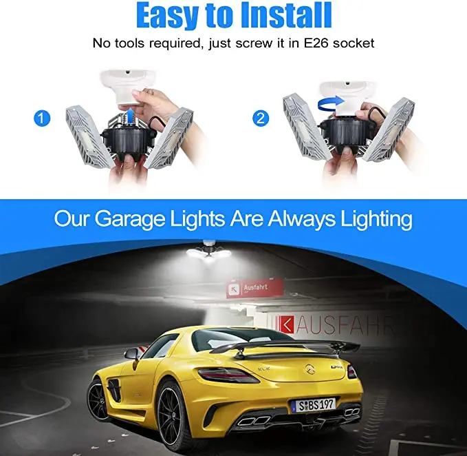 Новый одобренный ETL светодиодный деформируемый гаражный свет потолочный светильник высокой интенсивности шахтные лампы