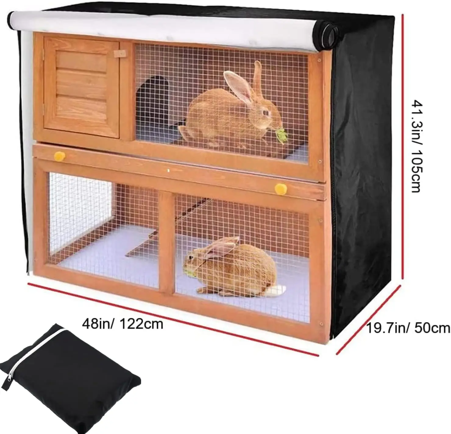 Universal Double Hutch Cover Moisture Resistant Rabbit Hutch Cover For