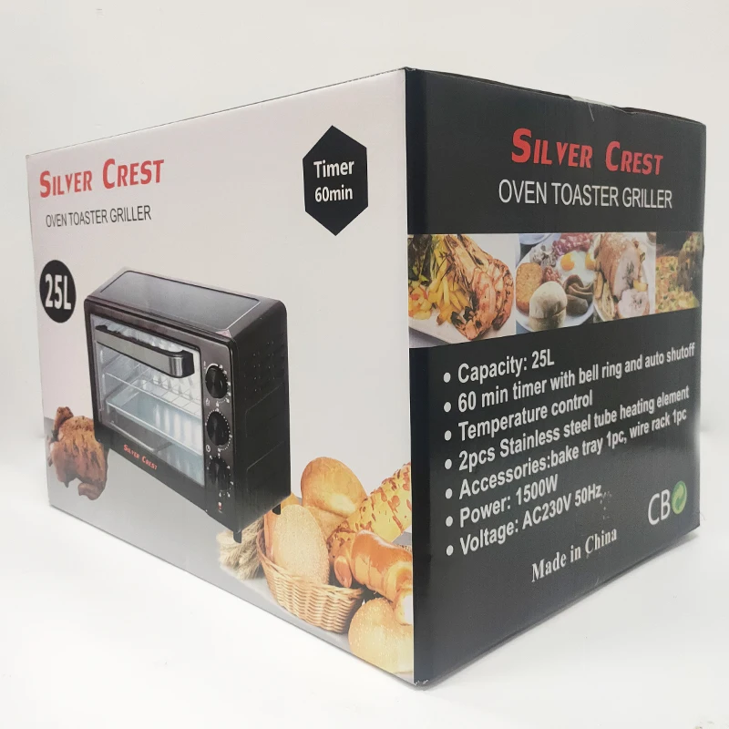 High Configuration Multifunction Household 25L Baking Pizza Maker Small Appliances Gifts Convection Toaster Electric Oven