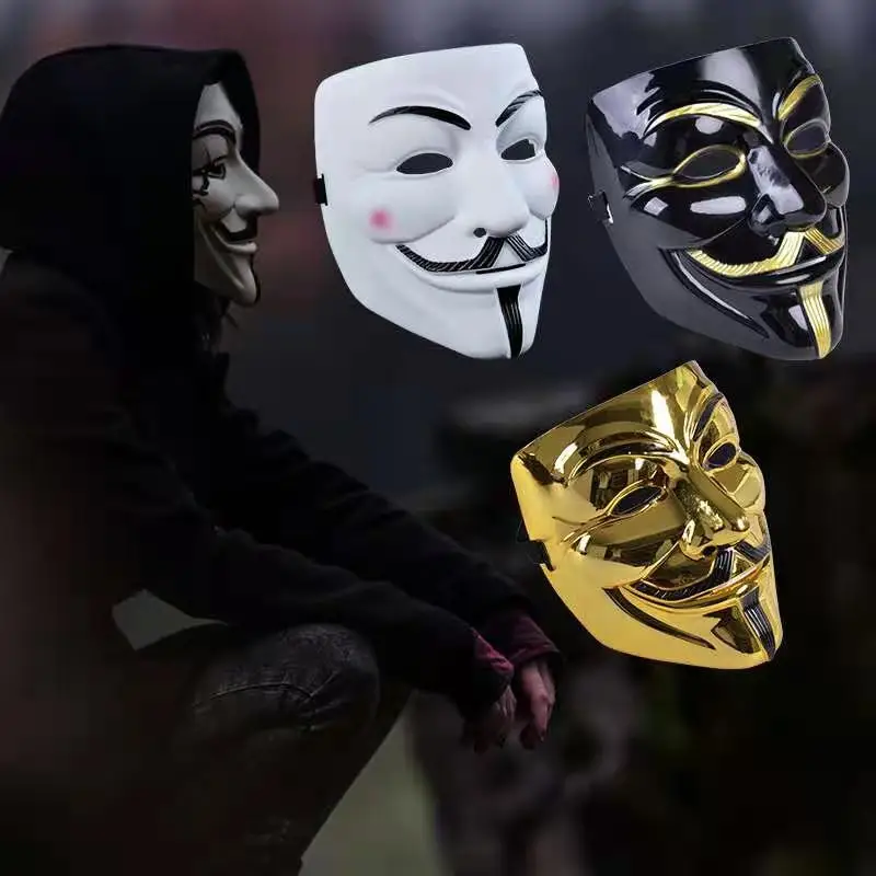 envíos primarios v para la máscara venganza, máscara de hacker anónimo  disfraz de halloween negro