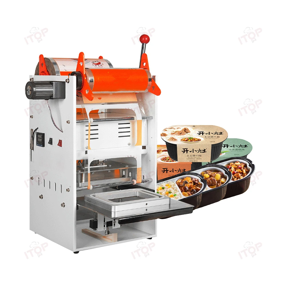 Food Tray Package Small Plastic Tray Sealing Machine Plate Sealing Machine  Tray Heat Sealer