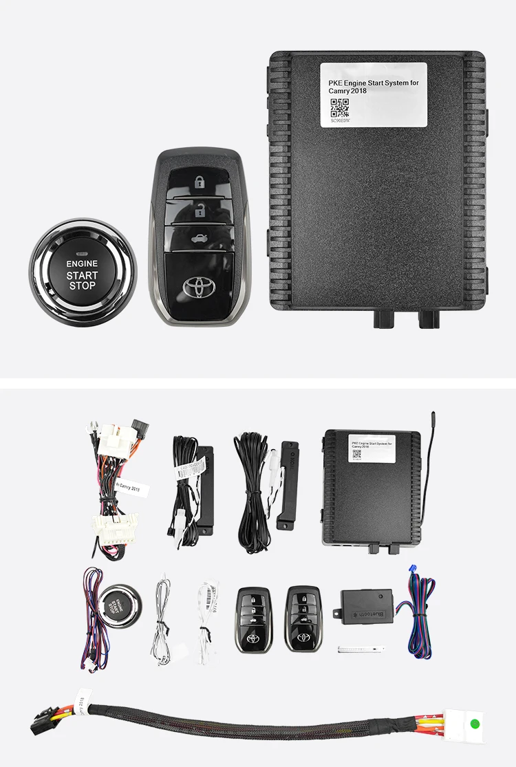 Keyless Entry Car Remote Starter System PKE Push Start Button Engine Start Stop Security Alarm System