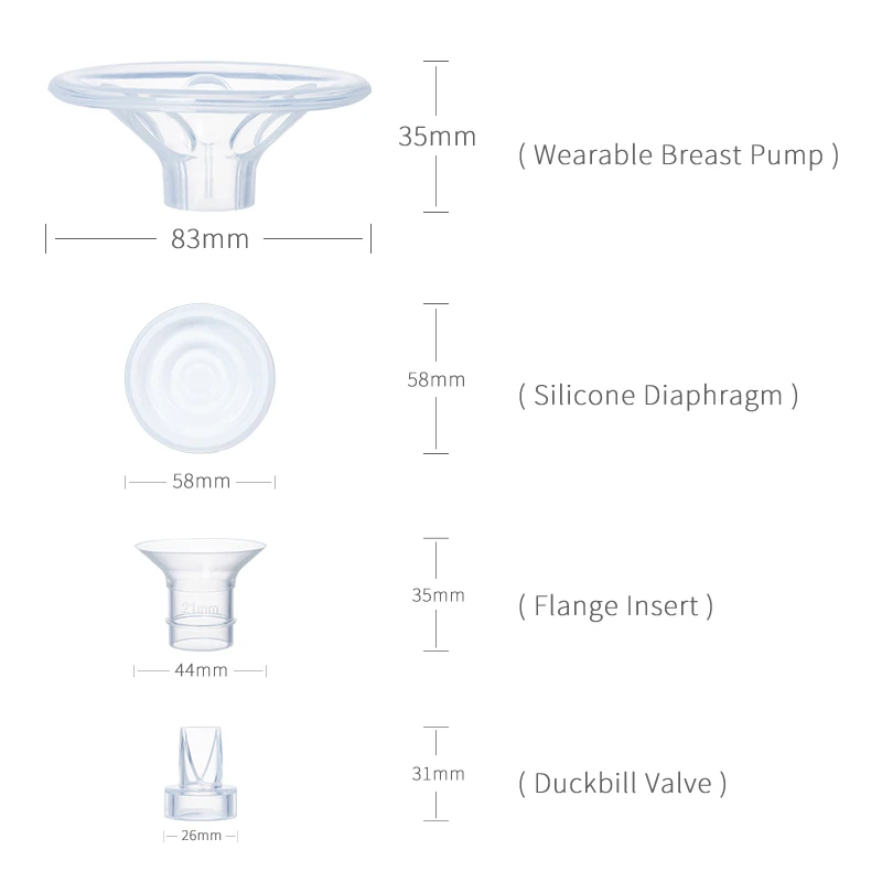 Wholesale Wearable Breast Pump Accessories Bpa Free Silicone Flange