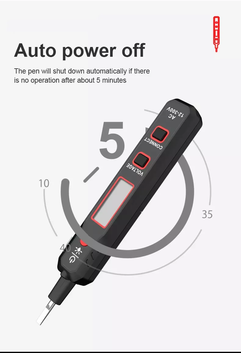 LCD Display AC Voltmeter Voltage Tester LCD Display Flash Light AC Voltage Detector