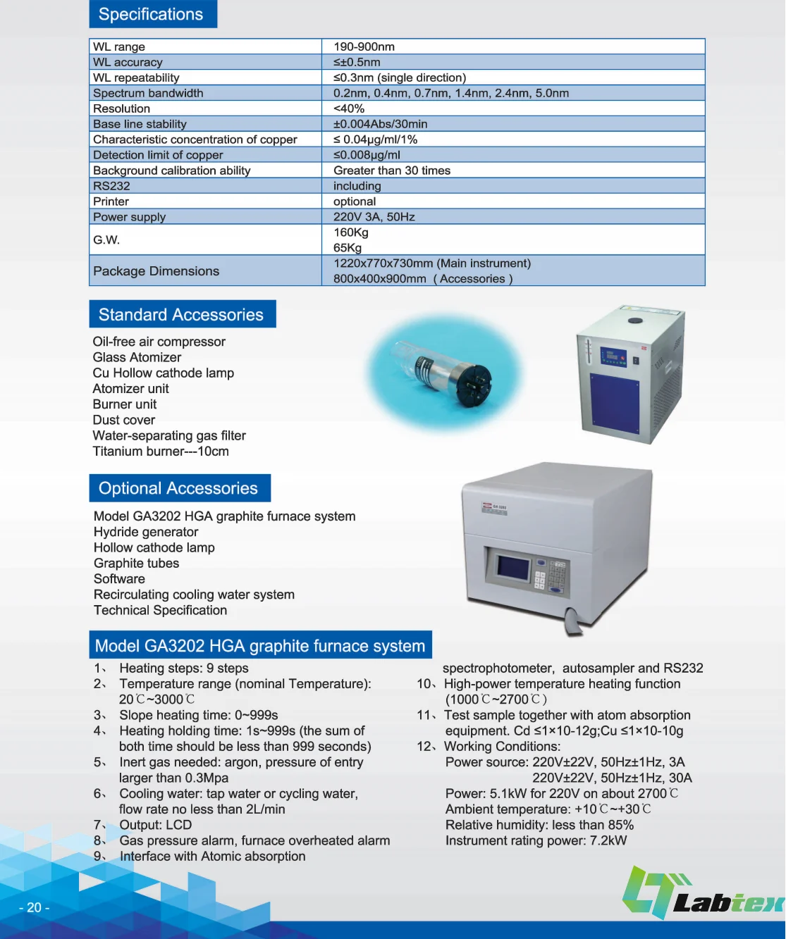 LABTEX Aa320N Aas Atomic Absorption Spectrophotometer Aas Portable ...