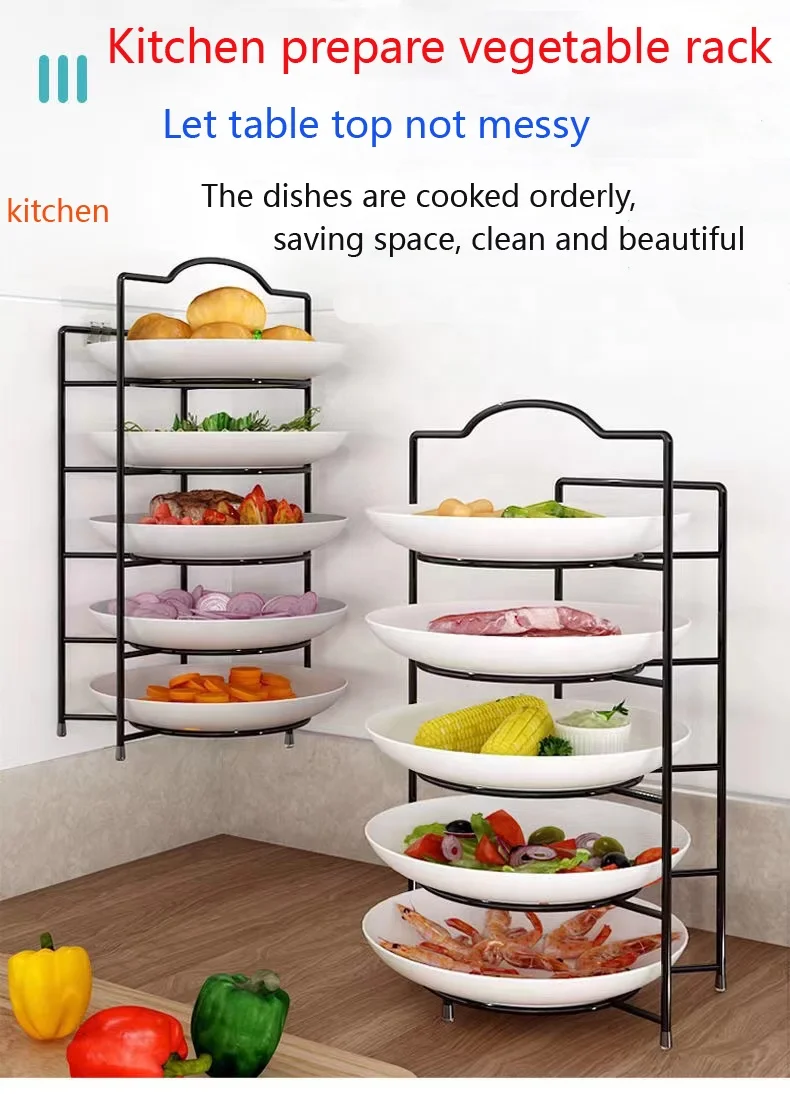 Kitchen Preparation Plate Stackable Food Storage Organizer Cooking