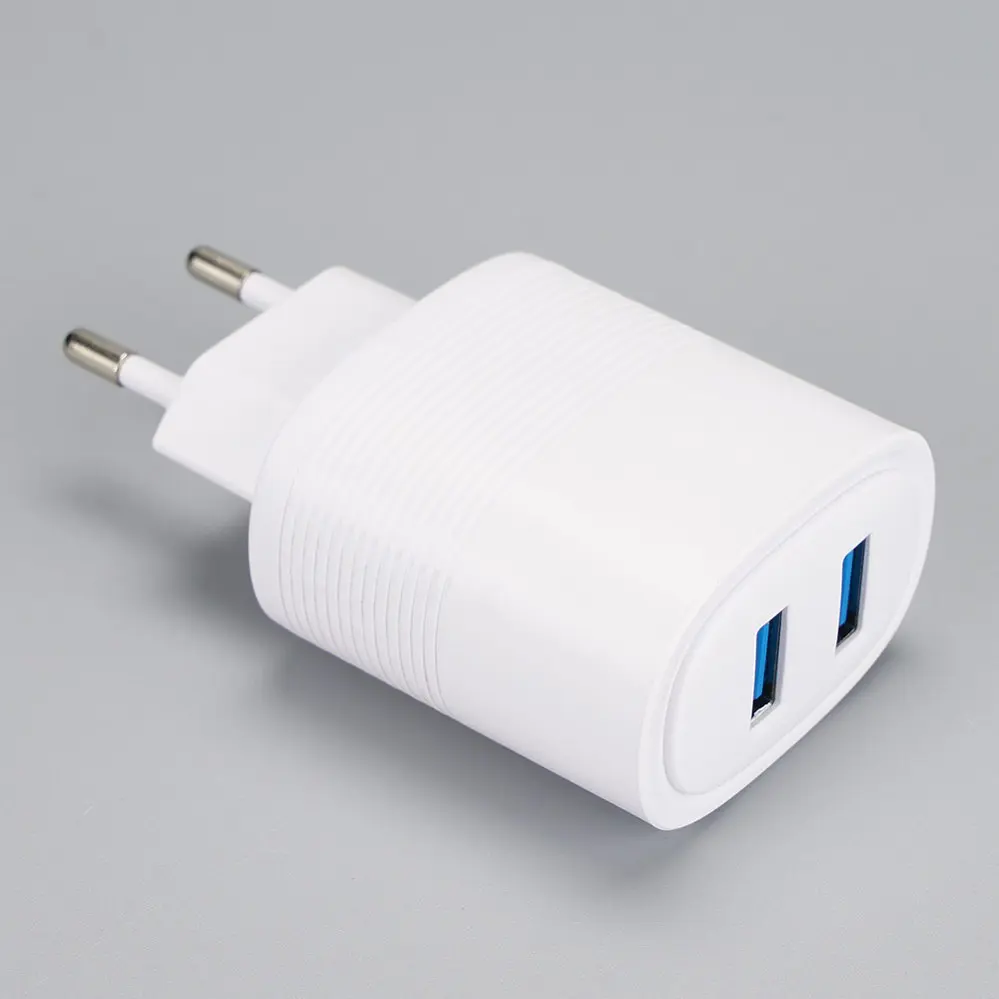 EU/Europe Plug 2 USB-A White Travel/Wall charger 110V-230V 2093