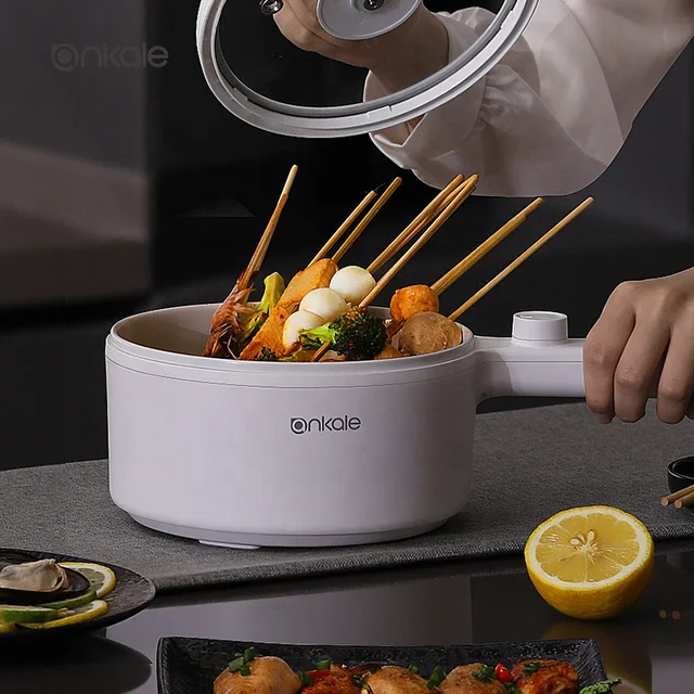 Multi electric cooking pot ceramic non stick  Cooker travel electric hot pot from anjiale