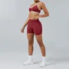 Cherry red camisole bra and cherry red shorts