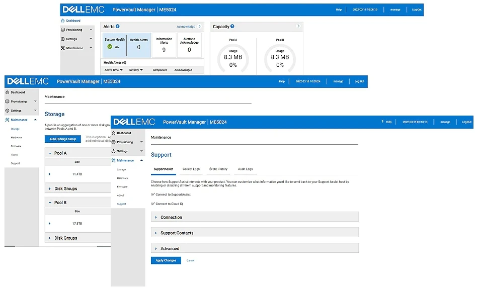 Also manage. Dell POWERVAULT me5012 Storage array.