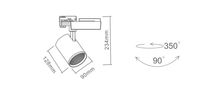 Customized track light led spotlight clothing store surface mounted track spotlight commercial lighting rail spotlight 30W