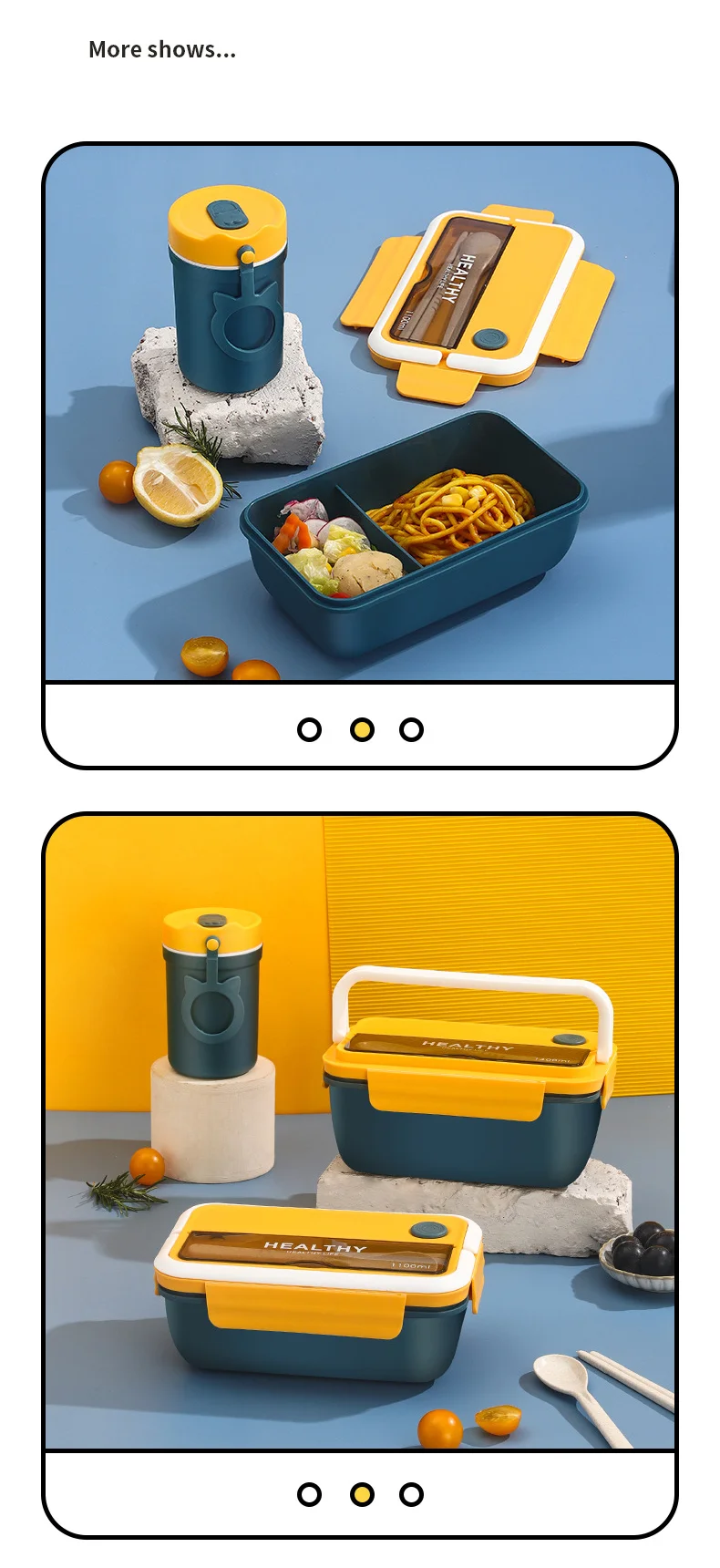 Hot Sale 1400ml Plastic Portable Lunch Box Reusable Children's School