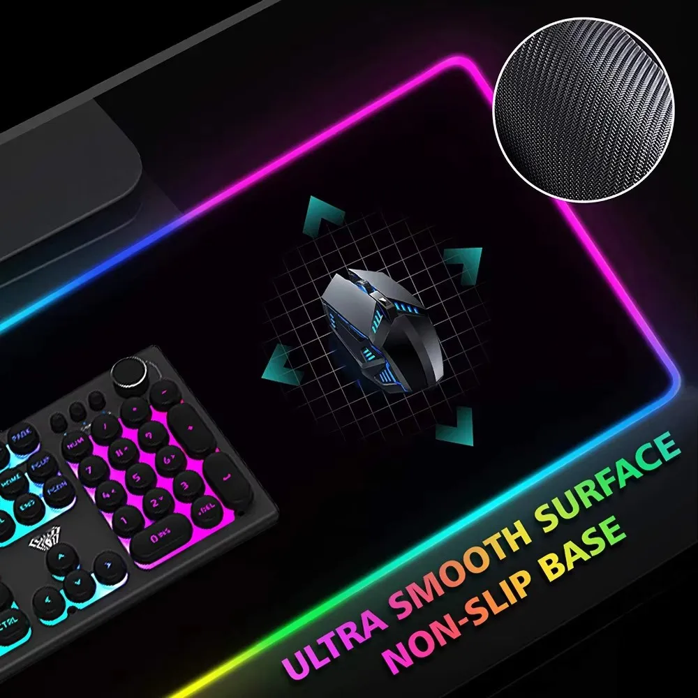 Large RGB LED Gaming Mouse Pad with Flashing 10 Lighting Effect Non-slip Rubber Base USB 2.0 Interface-in Stock