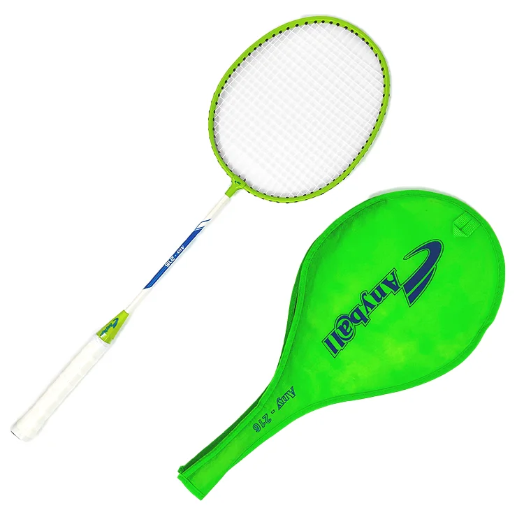 Promoción al aire libre de raqueta de bádminton de acero de hierro con colores personalizados para principiantes y aficionados, suministro de fábrica
