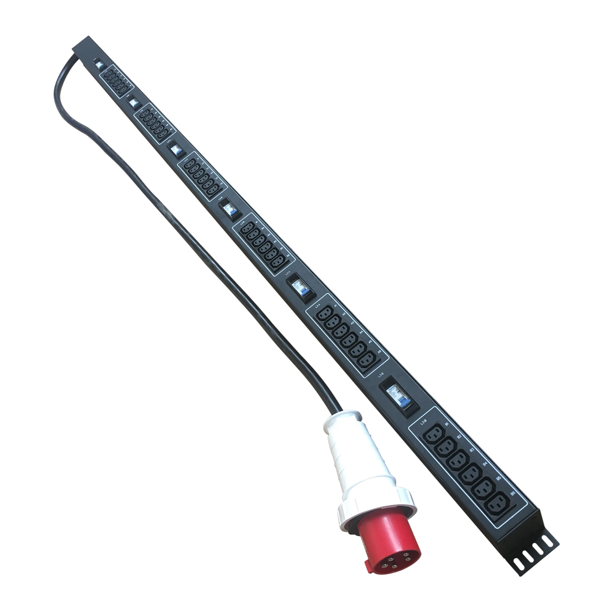 0U 45 kW Vertical PDU With Individual Air Switching Protection 3 Phase 63A C13 Asic PDU For S9