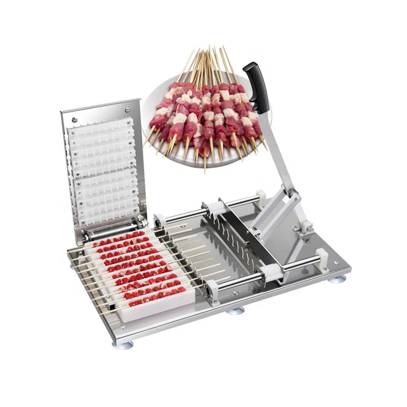Factory Price Meat Cube Skewer Machine Kebab Yakitori Skewering Machine