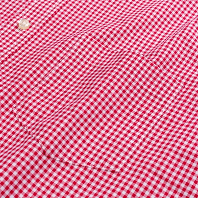 Camicie rosse casual a maniche lunghe Camicia in cotone scozzese fantasia da uomo909_voghion.com