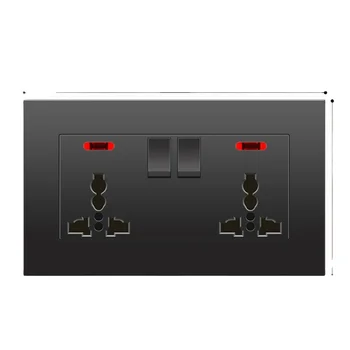 2gang double 13A Wall British Electrical Switch and Socket , UK Standard black 13A USB Power outlet Plug Saudi Arabia UAE UK