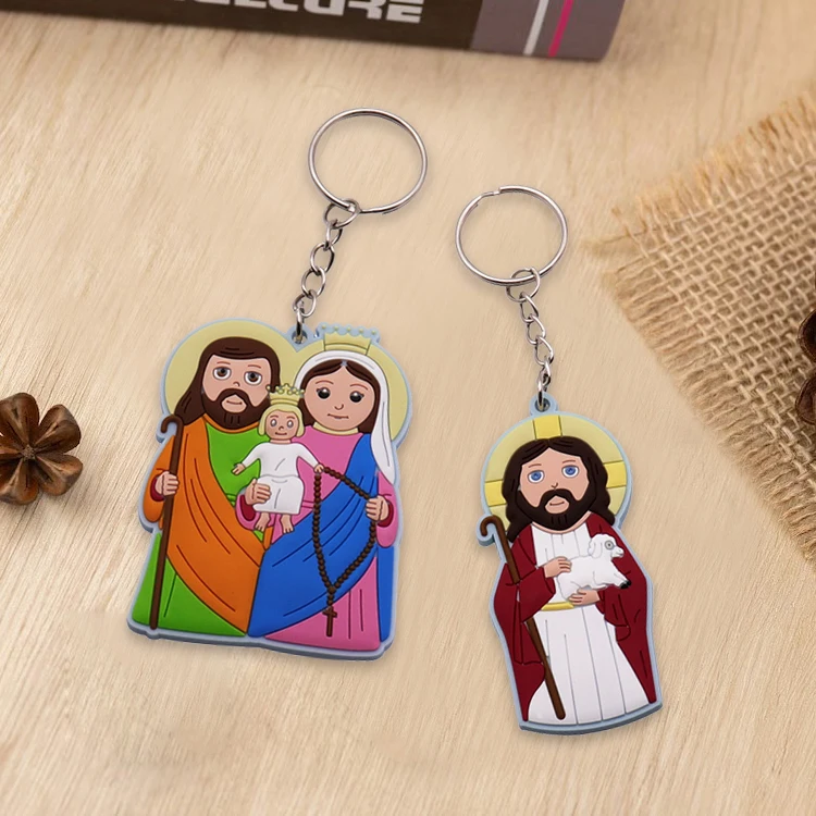 Wholesaler Design Metal Keychain Custom Logo 2D Rubber Cartoon Traveler Souvenir PVC Key Chain Holder