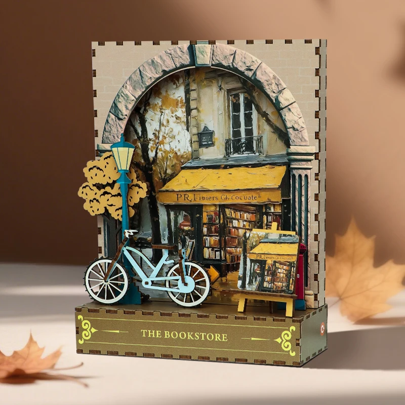 Wooden Standing Night Light 3D Puzzle Craft, Holiday Gift Wooden Assembly Decorative Ornament Set