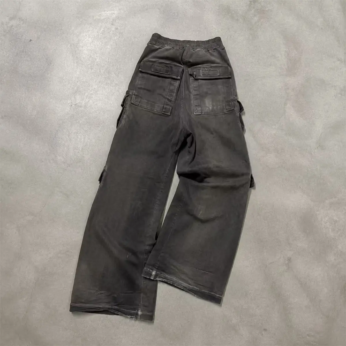 Custom Streetstyle Baggy Black Jeans Men Aid Wash Pants Stonewashed Denim Jeans Casual Baggy Stacked Jeans for Men gallery 3