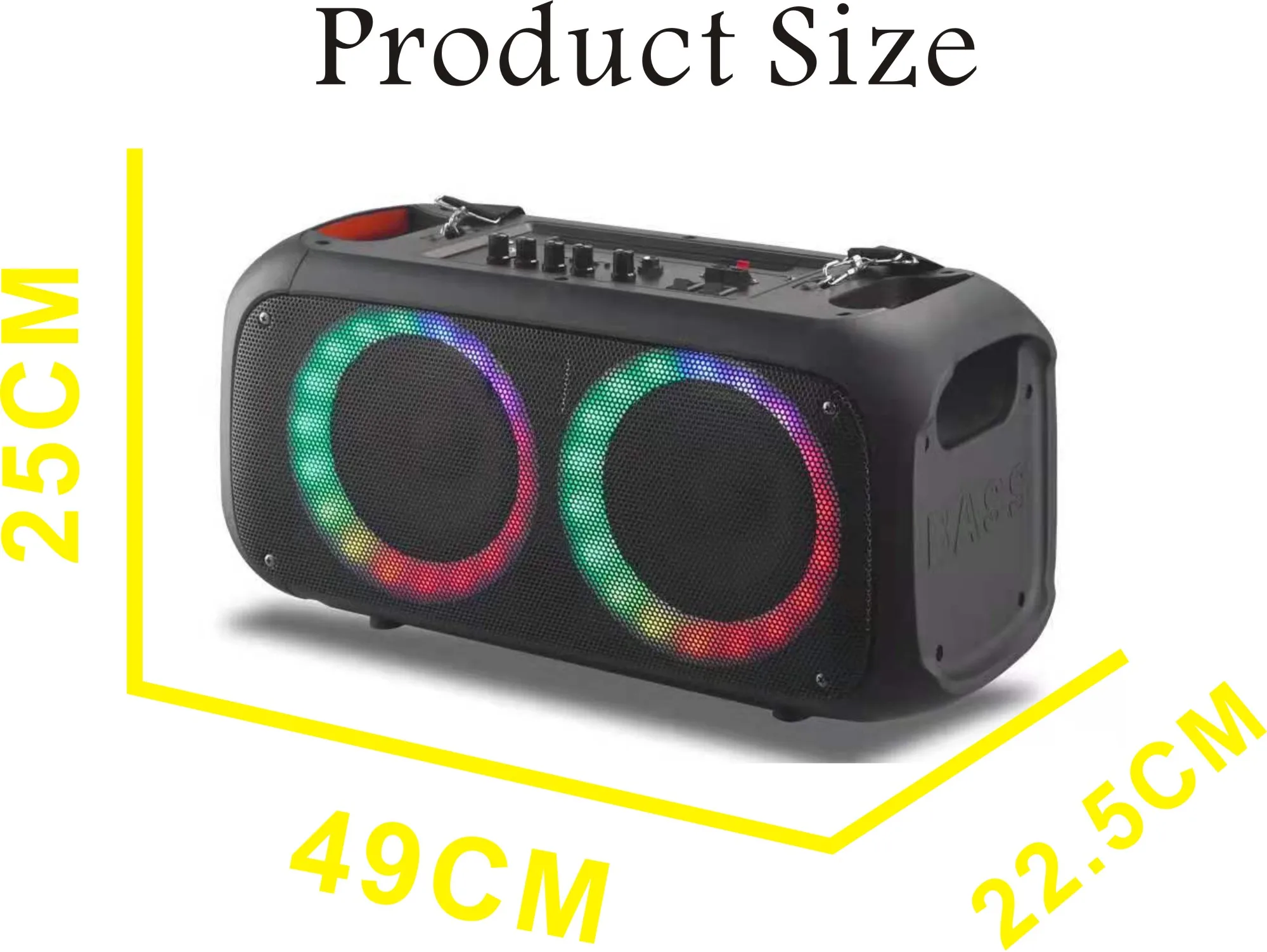 RX-6248 Dual 6.5-Inch Portable DJ Speaker with RGB Lights
