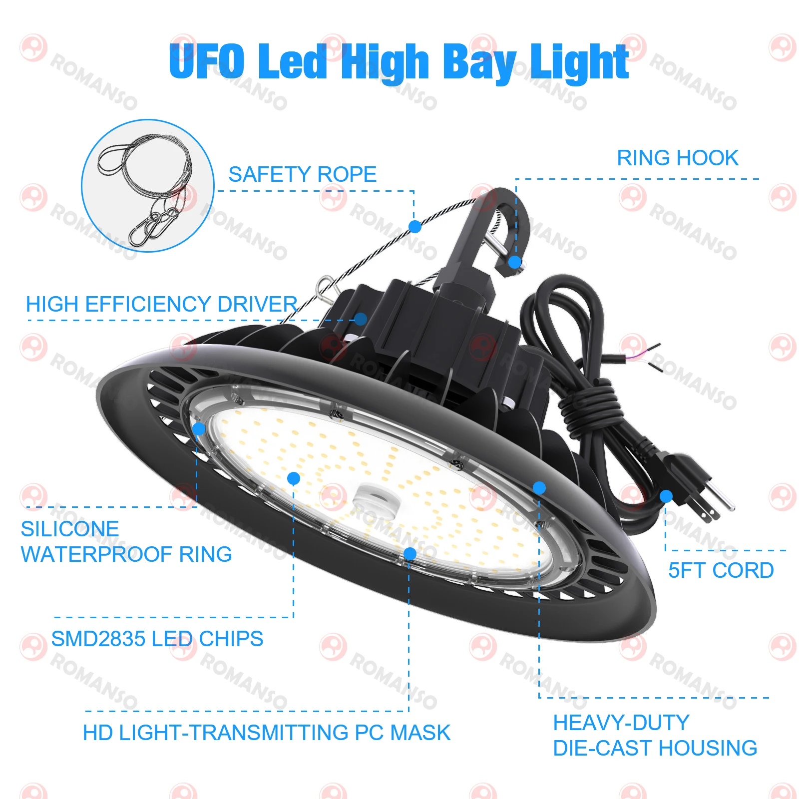 CAN Warehouse Delivery Led Light Ufo High Bay 100w Highbay Warehouse Lights