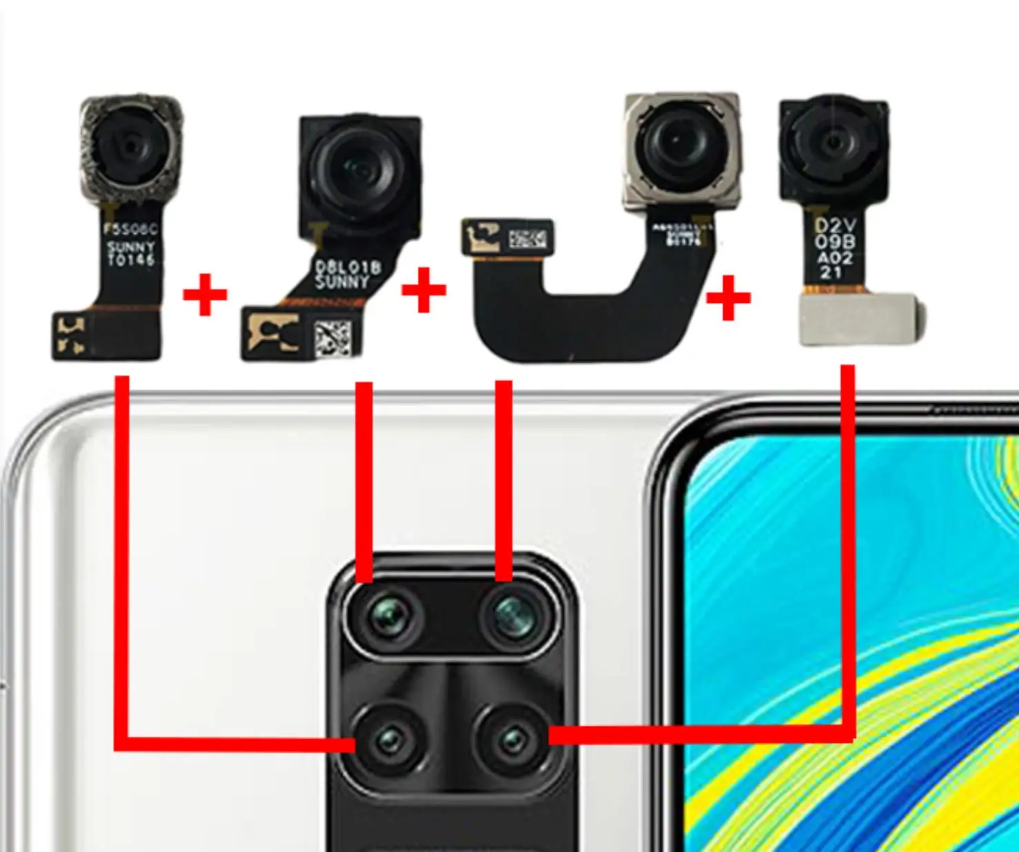 Back Camera for Xiaomi Redmi Note 9S M2003J6A1G Repair