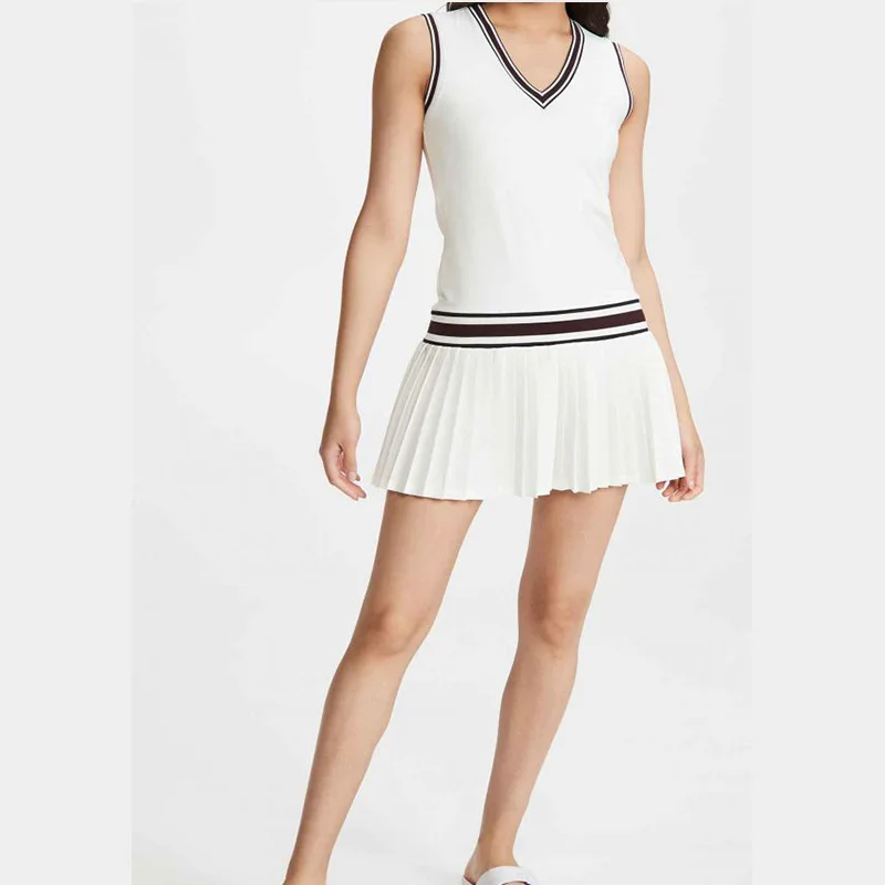 Custom Sports Skirts Women Fitness Tennis Dress Tennis Skirt 2 Piece Set Quickdrying