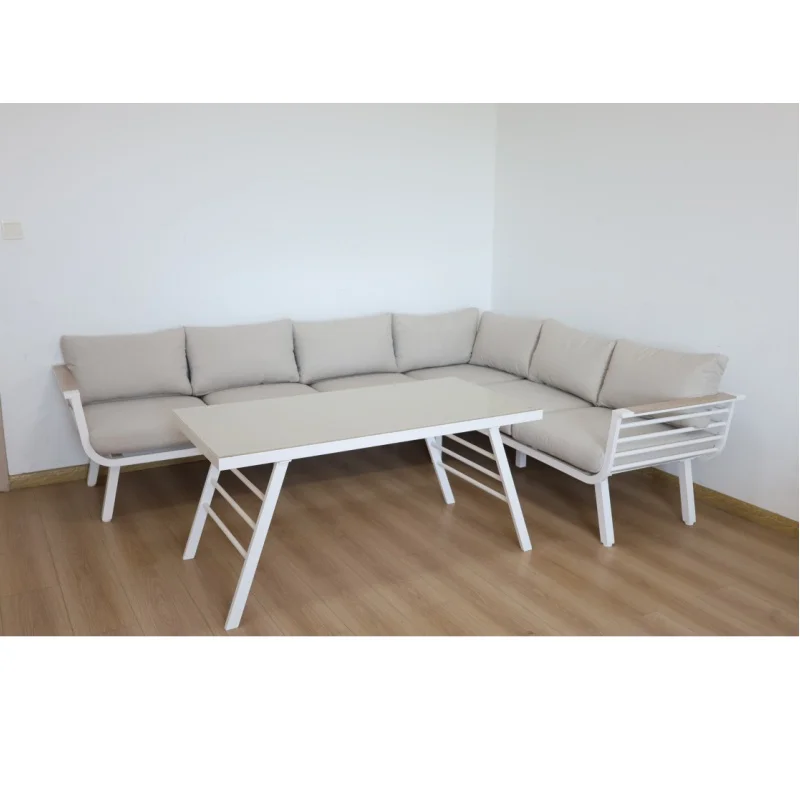 4pcs High Quality Outdoor Patio Sofa Set Outdoor Aluminum L Shape Sofa