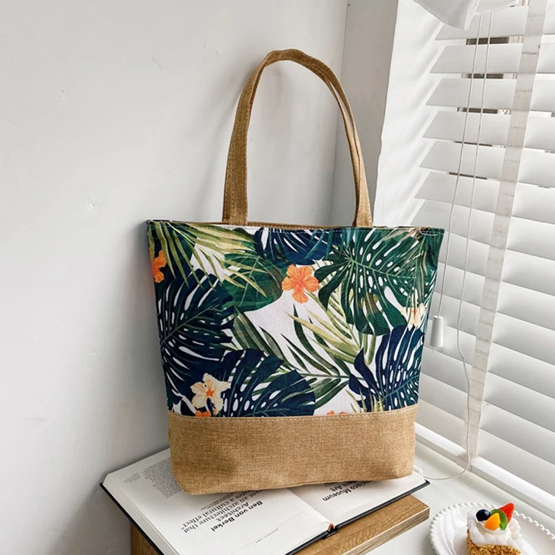 De Bolso Grande De Lona Para Mujer, Moderno, Simple, De Compras | Envío