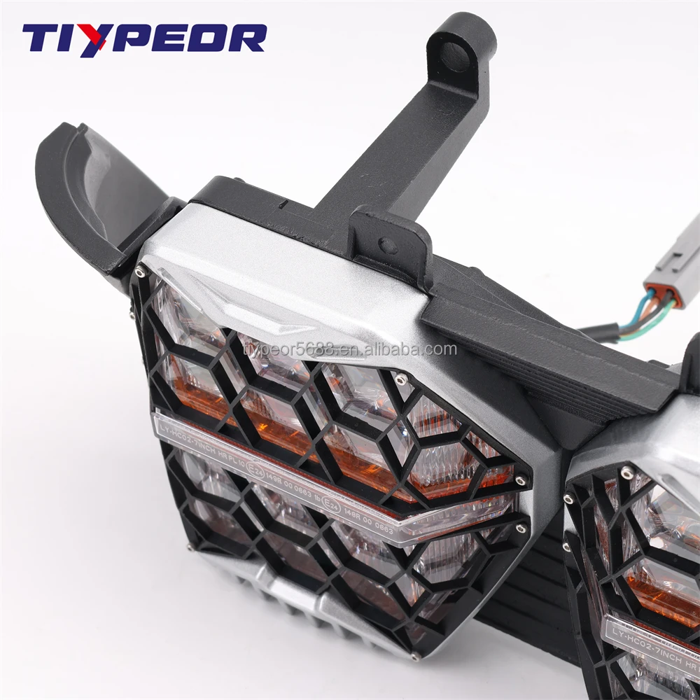 product tiypeor emark dot approved dual led drl sealed beam headlight moto headlamp drl for harley motorcycle road glide 2015 2023-9
