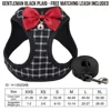 Black checkered tie with leash