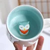 White With Owl Design