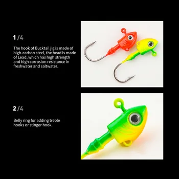 Black Minnow Jig Head Hooks Fishing Lure Soft Bait Hook Bass Fishing Shad Bucktail Jig Seabass Bait for Zand – Soft Lure – view 4