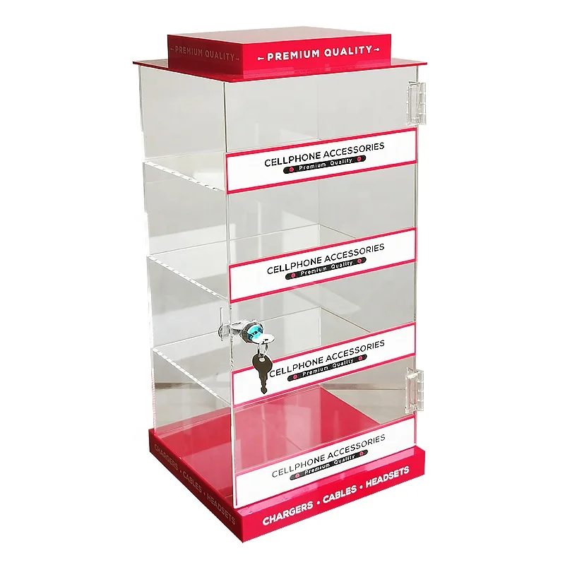 Tinya Counter Clear Acrylic Display Stands Smoke Shop Lock Door