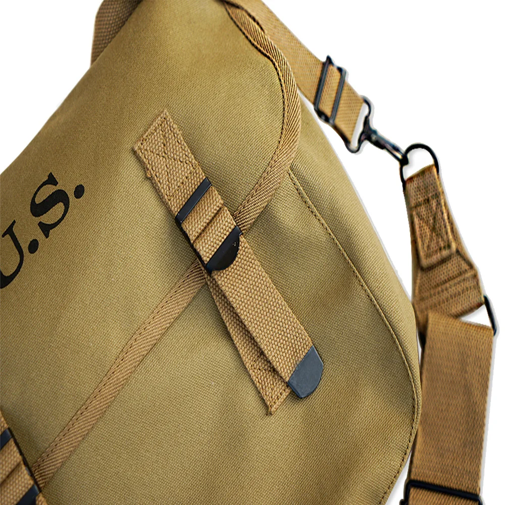 WWII US M36 Haversack Field Bag - Canvas Khaki Backpack, Military Style Reproduction