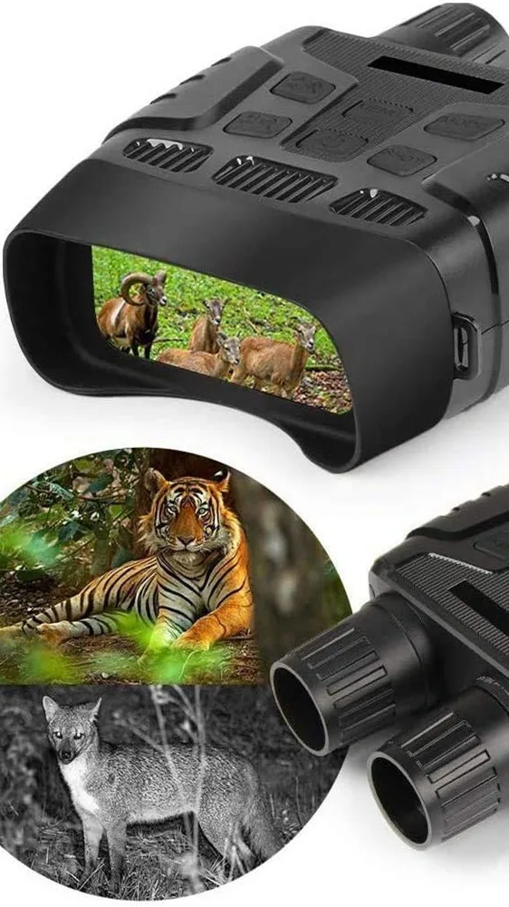 BYbrutek Digital Night Vision Infrared Binocular for Hunting 24 mm Aperture up to 984ft Viewing Range in Complete Darkness 2.31 inch LCD 1MP Photo/960P Video 10X Magnification 4X Zoom 