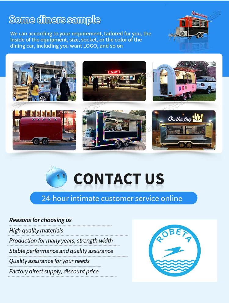 Qatar Modern Street Food Caravan Food Truck Mini Mobile Chicken Cart