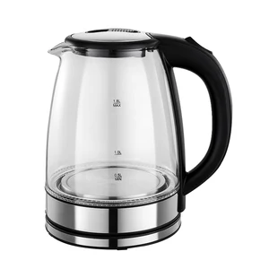 1.8L Kitchen Glass Electric Kettle With LED Light Steel Cordless Automatic Keep-Warm Feature for Household Car Hotel Use