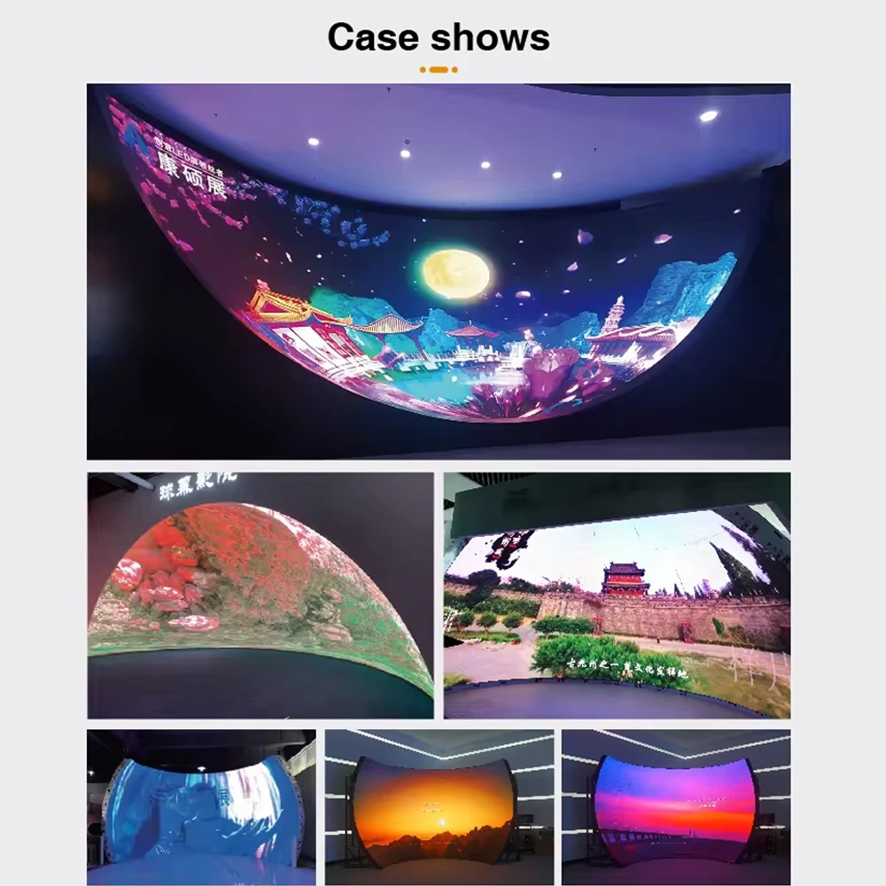 High Definition 360 Curve P1.5 2.5 4 Led Soft Screen Indoor Outdoor Led Curved Soft Vertical Flexible Ads Display Screen Factory