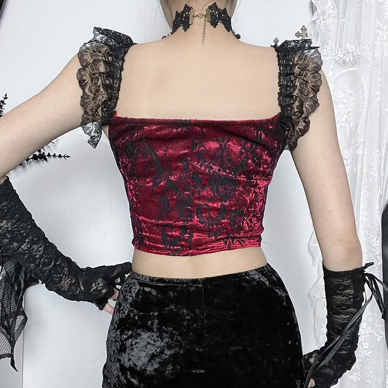 Goth Dark Gorgeous Romantic Gothic Velvet Tank Tops