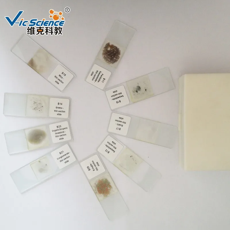 Microscope Prepared Slides Professional Thin Section of Rocks 24pcs Set Microscope Prepared Slide
